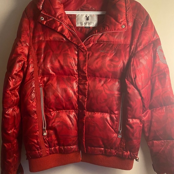 Red Playboy Puffy Jacket - Picture 2 of 4